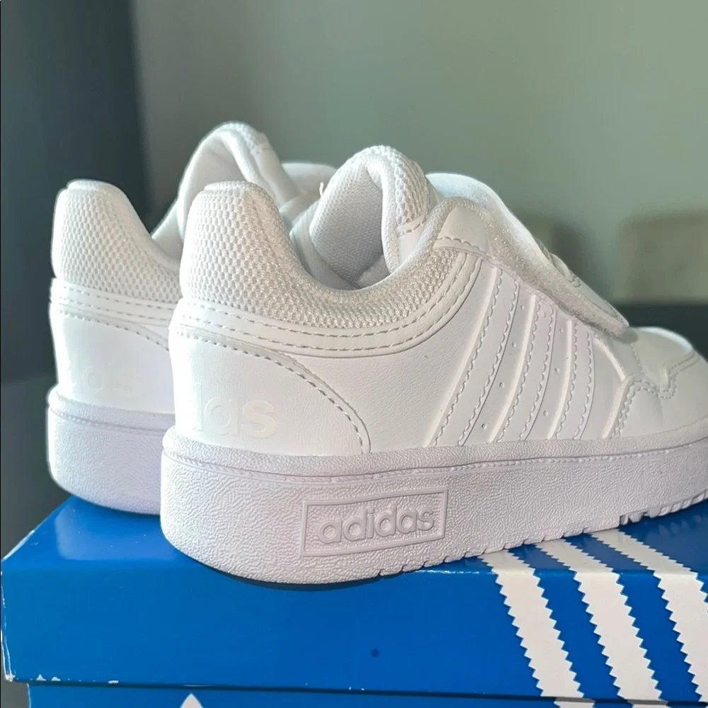 adidas Kids White Velcro Sneakers